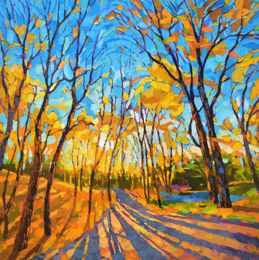 Landscape autumn forest painting by Dmitry Spiros