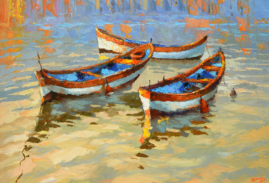 Fish Boats painting