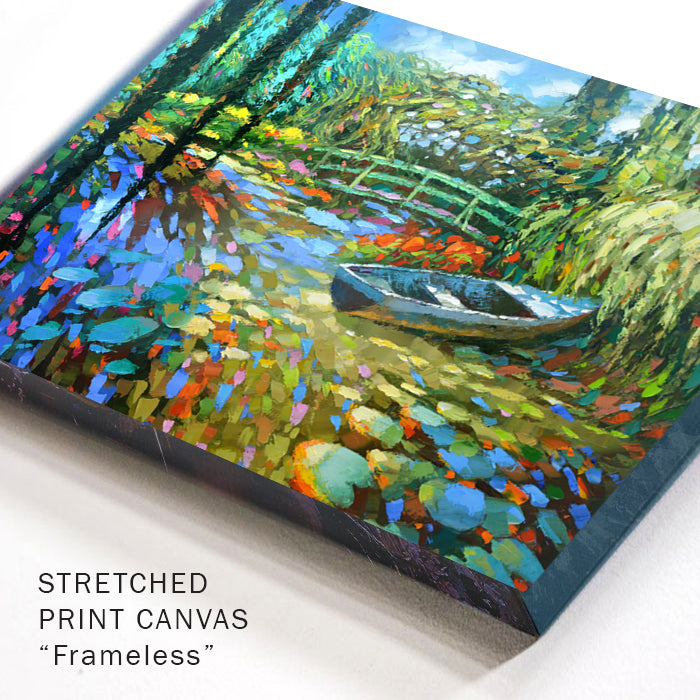 Close-up texture of original landscape painting on canvas