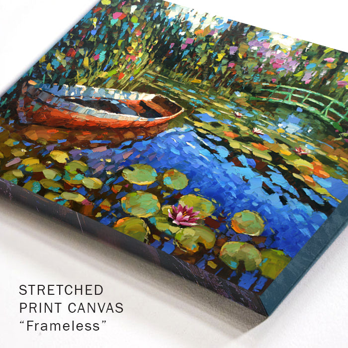 Contemporary landscape painting pond scene