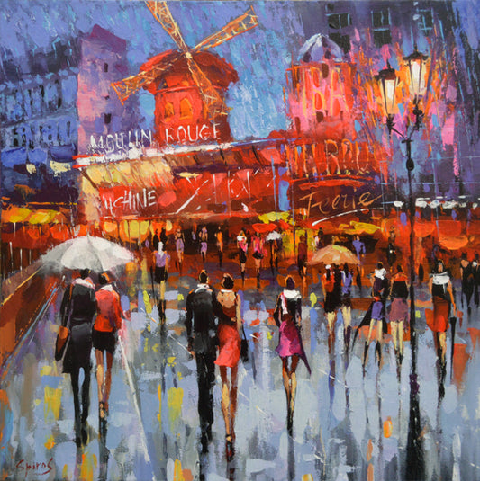 moulin rouge parisian night streets paintings