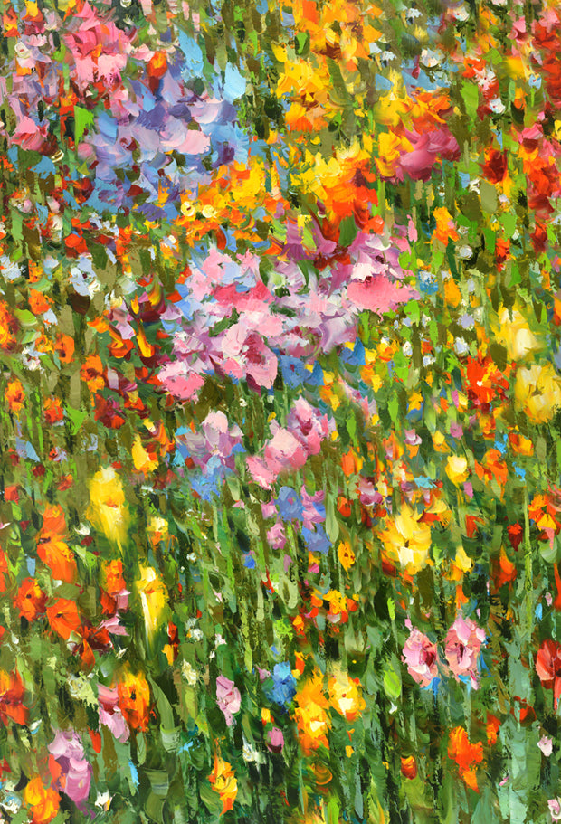 Contemporary aOrnamental Expressionism floral wall art for interior decor