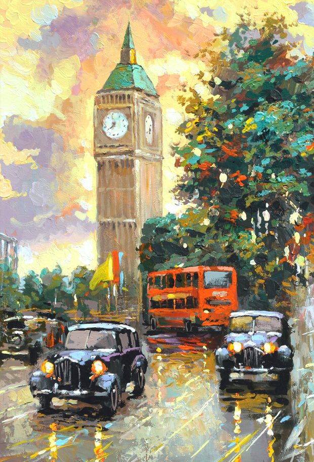 westminster abbey london cityscape painting