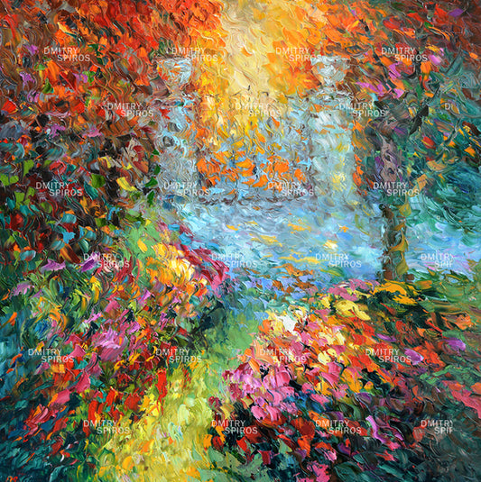 Impressionism Landscape autumn garden park by Dmitry Spiros