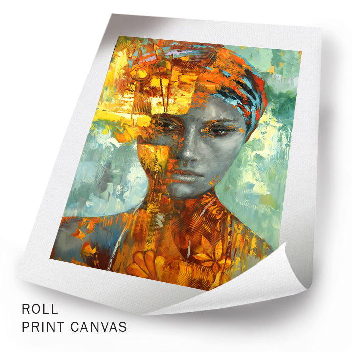 Unframed contemporary woman portrait painting