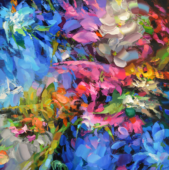 Abstract flowers painting 