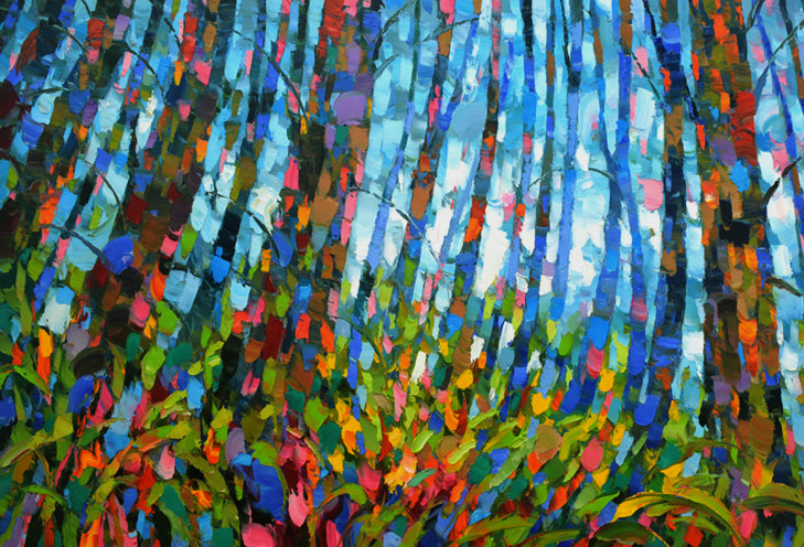 landscape abstract forest painting