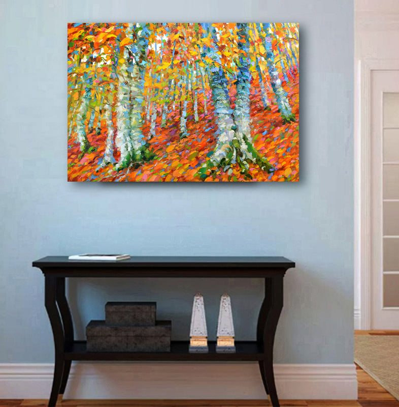 Golden Autumn Forest Painting on canvas