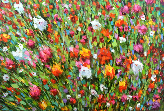 Abstract flowers painting