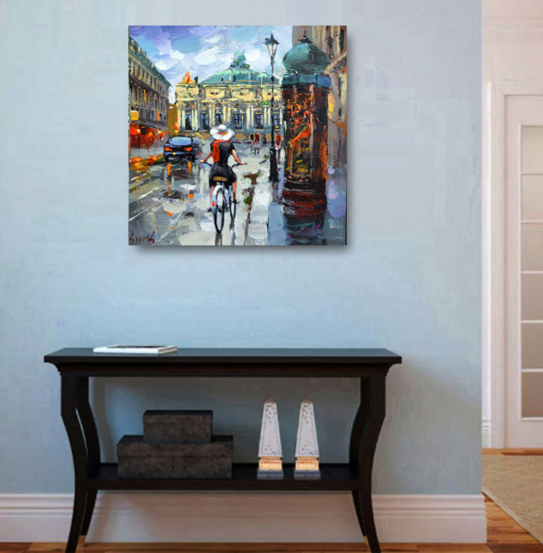 Impressionist Paris cityscape with glowing lights and romantic evening mood