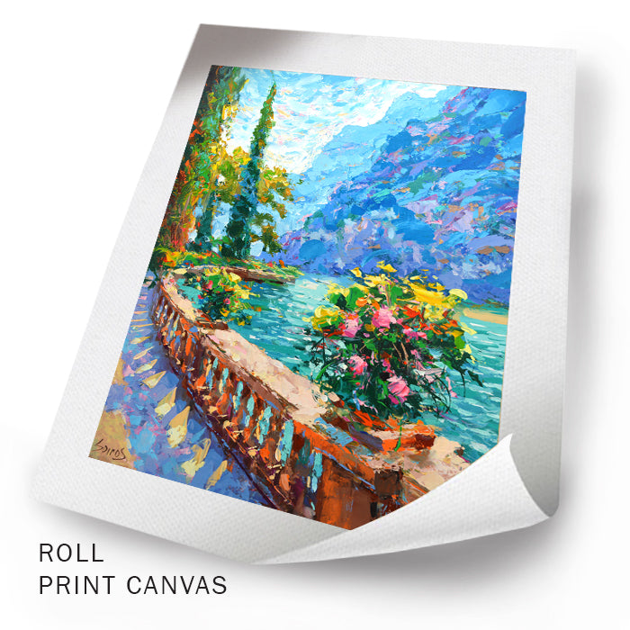 Italian landscape lake in Italy Como painting by Dmitry Spiros