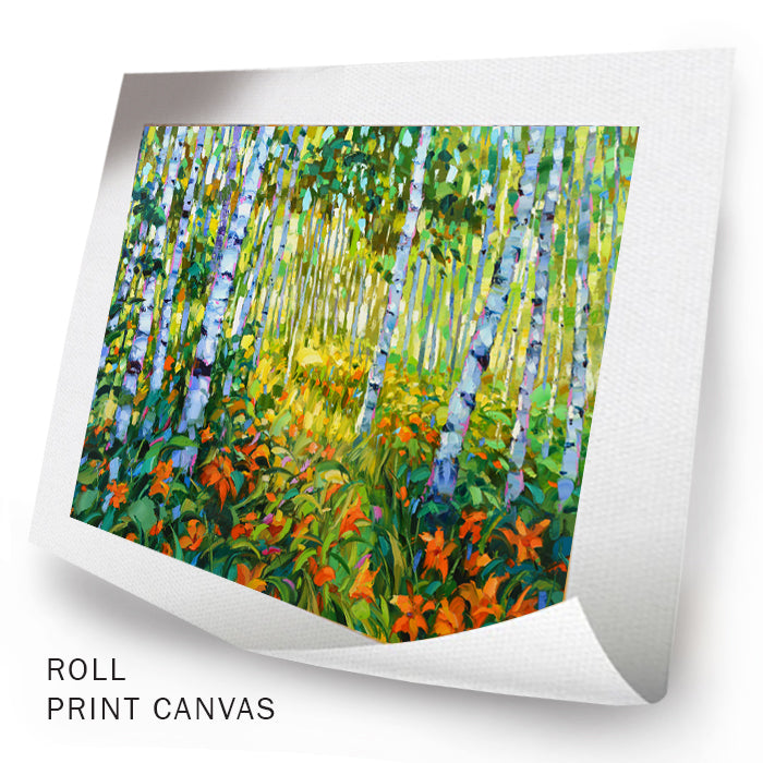 Birch Forest Painting On Canvas