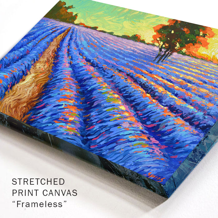 Lavender field is an original impressionist lavenderfield painting by contemporary artist Dmitry Spiros.