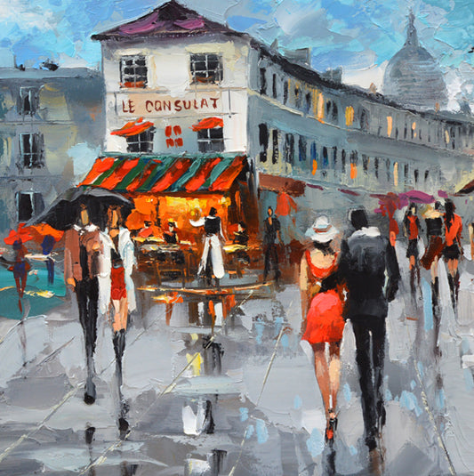 cityscape montmartre rainy day paintings