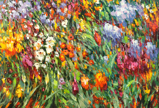 abstract flowers painting