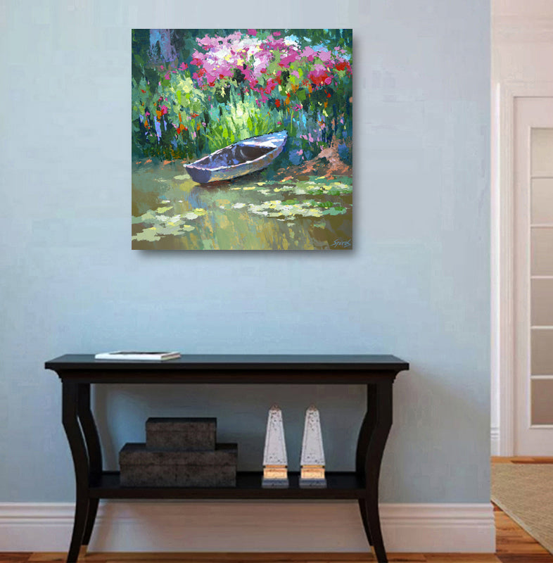 Nature inspired pond wall art modern interior