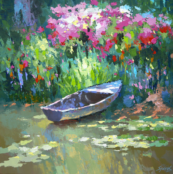 Original Landscape Painting on Canvas Old Pond