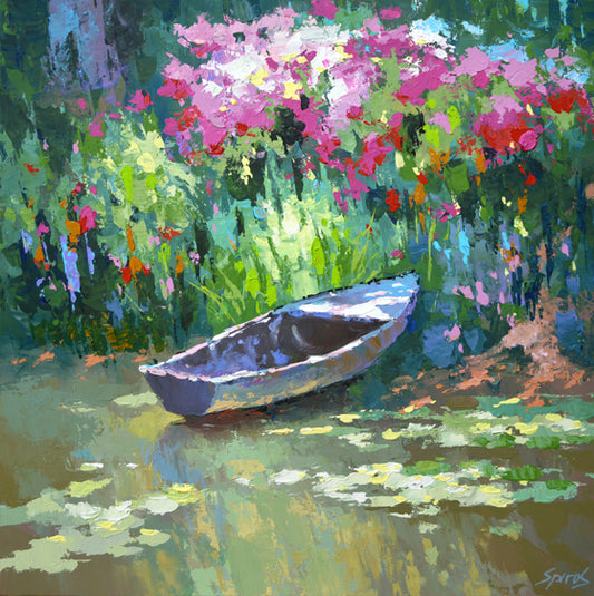 Original Landscape Painting on Canvas Old Pond