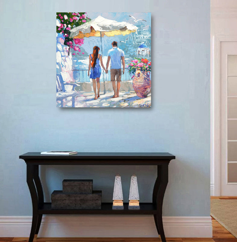 Romance Couple, Victorian Canvas Painting, Love Couple Wall Art