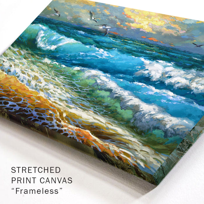 Seascape Sea Shore Waves Painting On Canvas