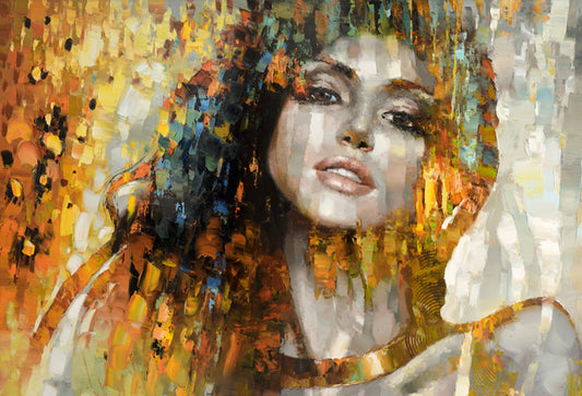 woman face abstract painting