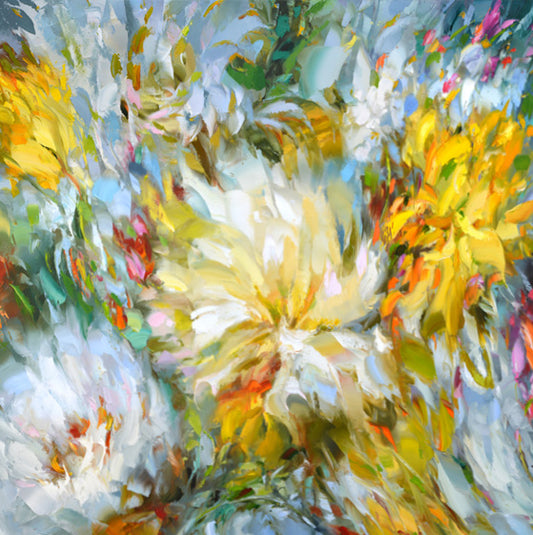 abstract flowers painting