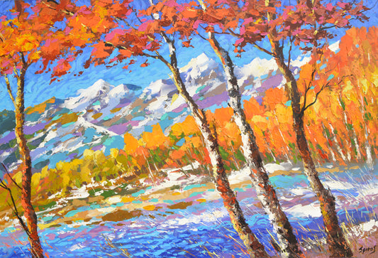 Autumn landscape with mountains