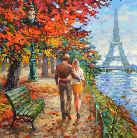 eiffel tower autumn paris paintings