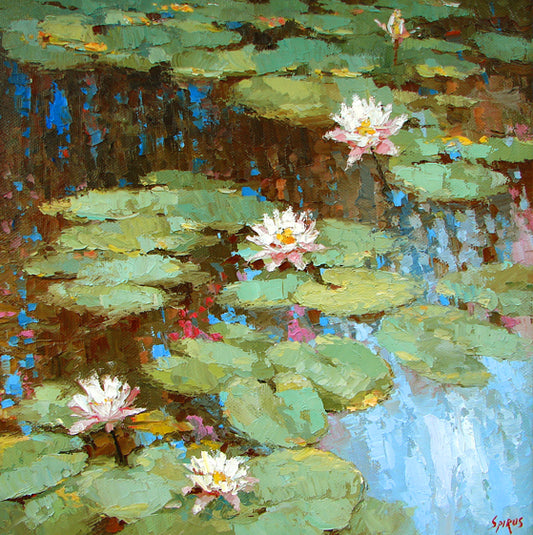 pond with water lillies painting