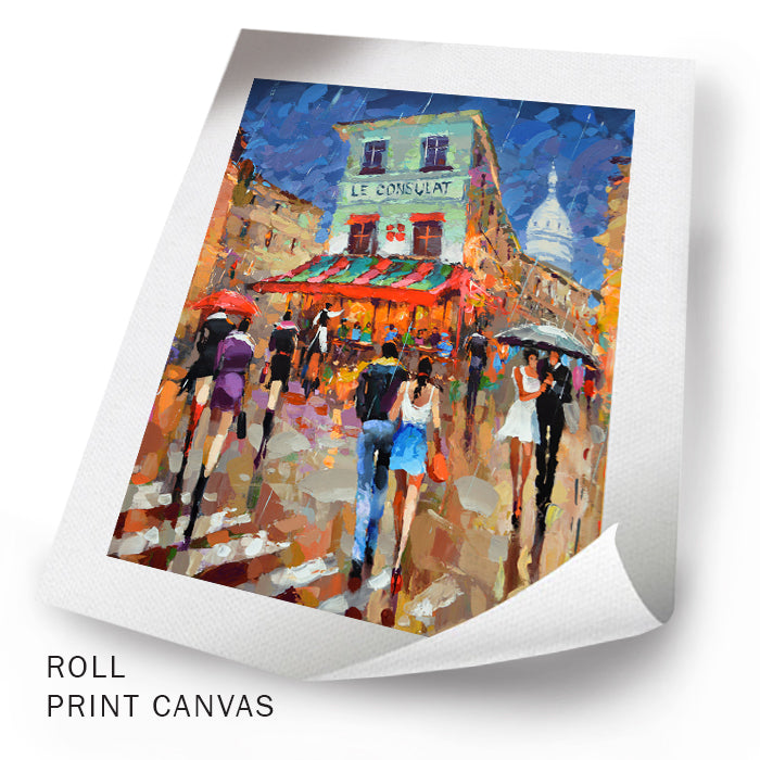 modern urban landscape painting textured canvas