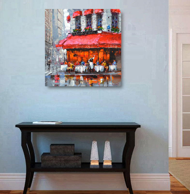 Cityscap painting "Cityscape drizzling outside the window" painted by dmitry spiros