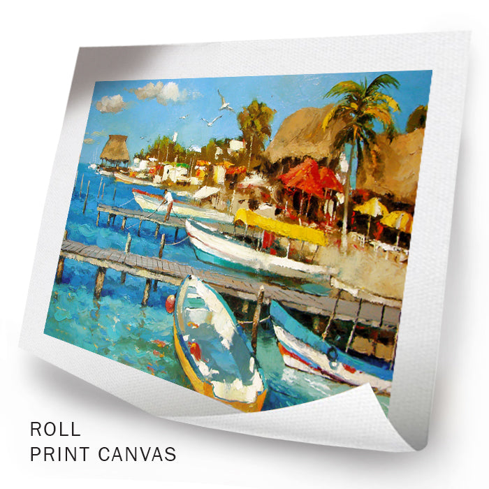 Caribbean ocean shore seascape painting