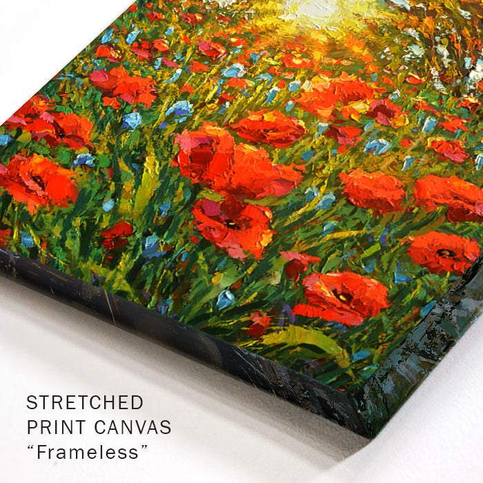 Landscape Poppies at sunset painting